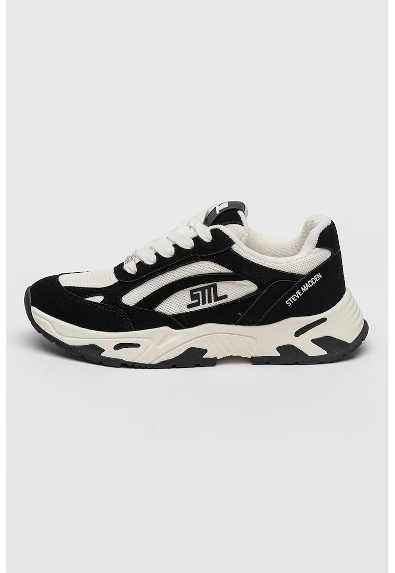 Steve Madden Pantofi sport cu piele intoarsa Sneak Peak-E - Alb/Negru