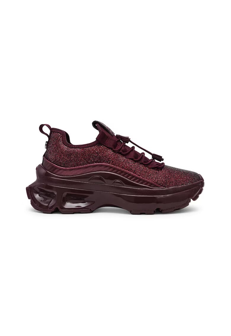 Steve Madden Pantofi sport cu platforma si strasuri Fabuluxe - Visiniu