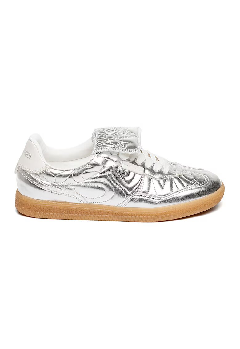 Steve Madden Pantofi sport de piele cu cusaturi decorative - Argintiu