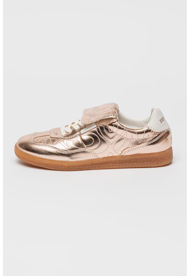 Steve Madden Pantofi sport de piele cu cusaturi decorative - Auriu rose