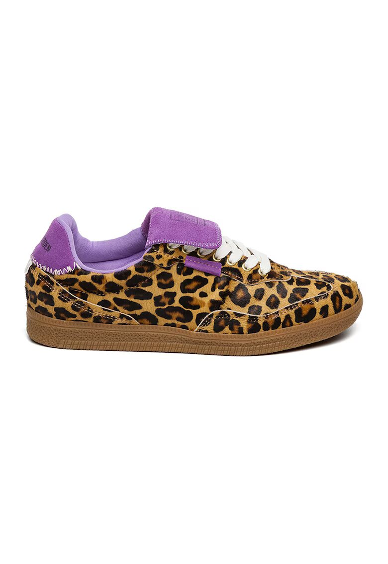 Steve Madden Pantofi sport de piele ecologica cu par scurt Ethora-L - Negru/Maro/Ametist