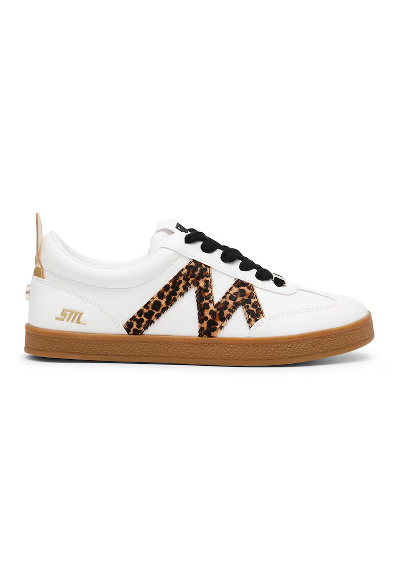 Steve Madden Pantofi sport Degree cu garnituri din piele intoarsa - Alb/Maro inchis