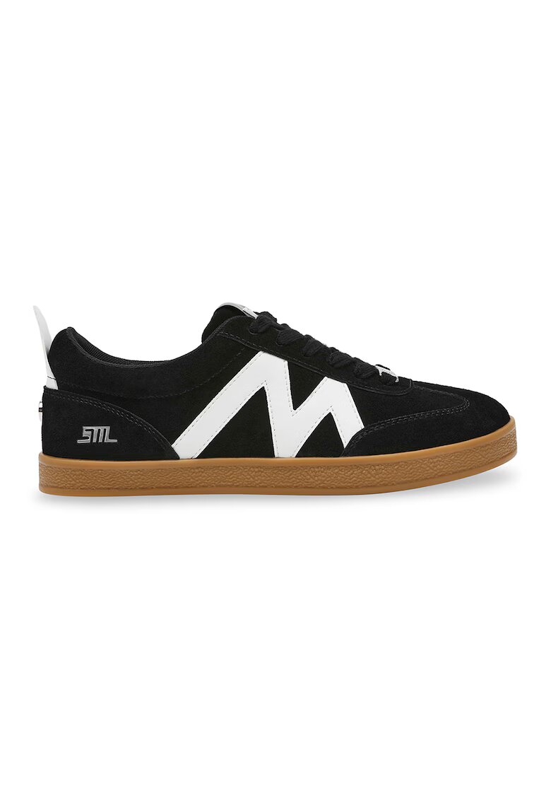 Steve Madden Pantofi sport Degree cu garnituri din piele intoarsa - Alb/Negru