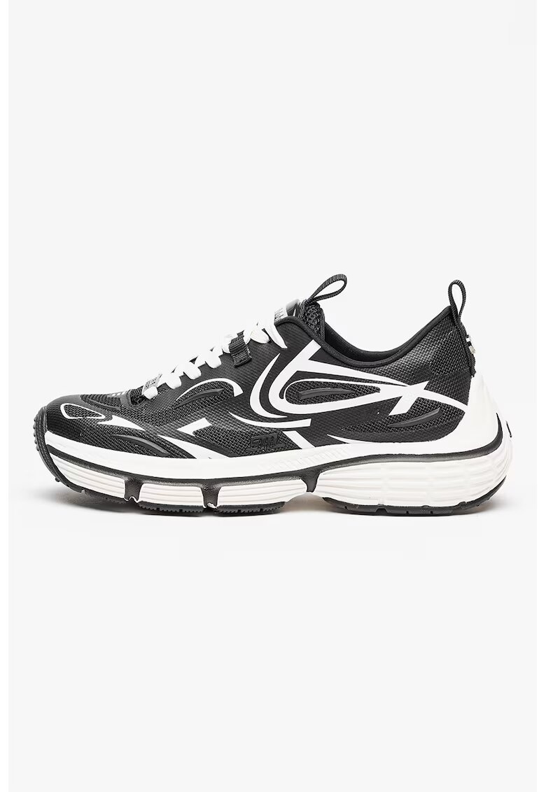 Steve Madden Pantofi sport din material sintetic cu insertii din plasa Power 2 - Alb/Negru