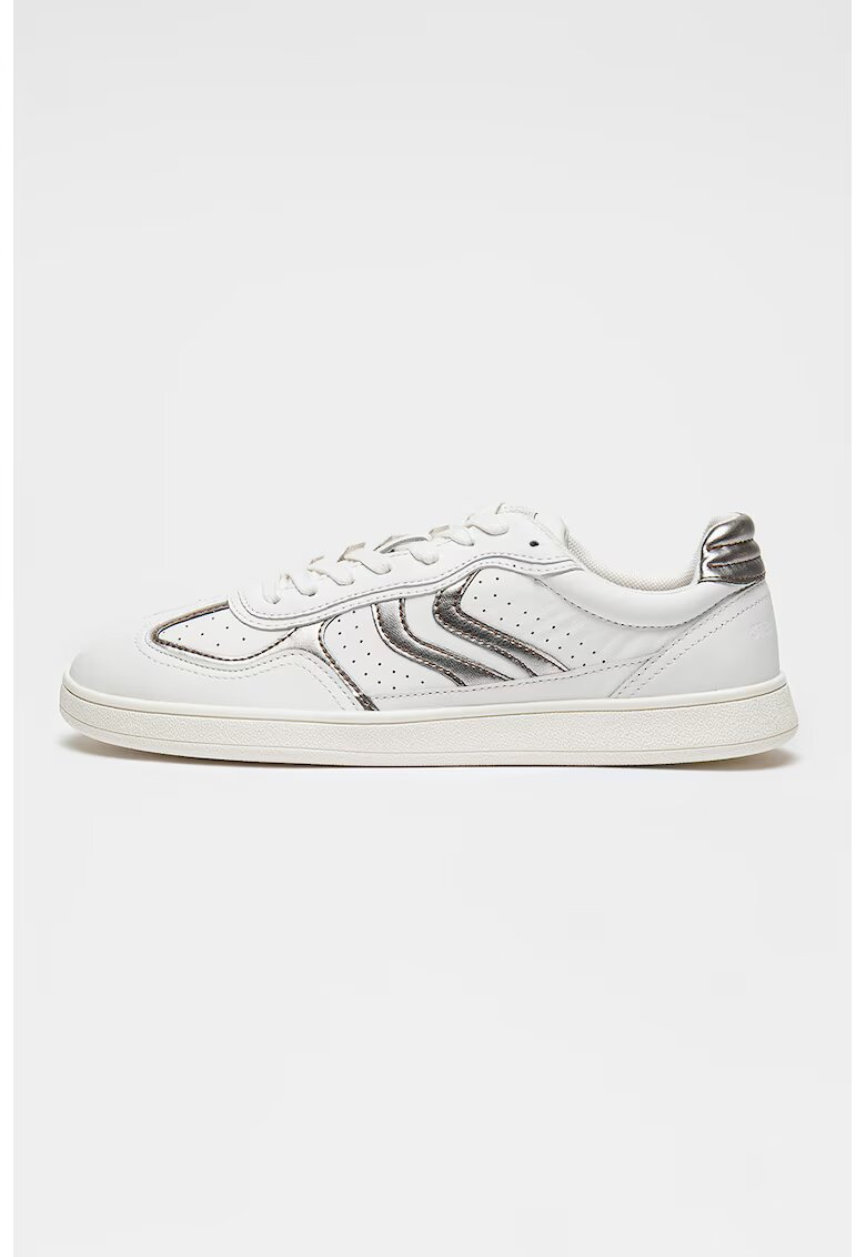 Steve Madden Pantofi sport din piele Claymore - Alb/Argintiu