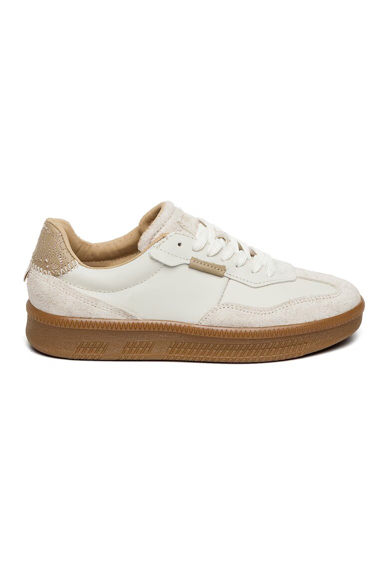Steve Madden Pantofi sport Euphoria low-cut cu sireturi - Alb murdar/Bej deschis