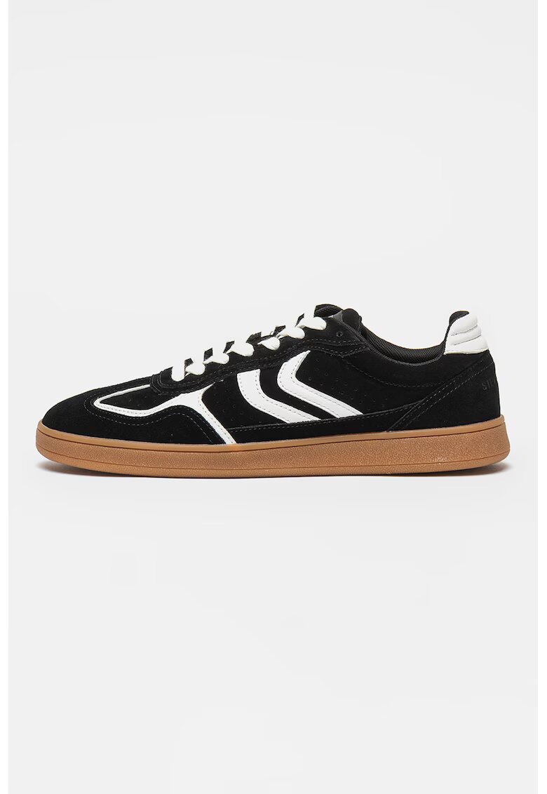 Steve Madden Pantofi sport low-cut din piele intoarsa Carson - Alb/Negru