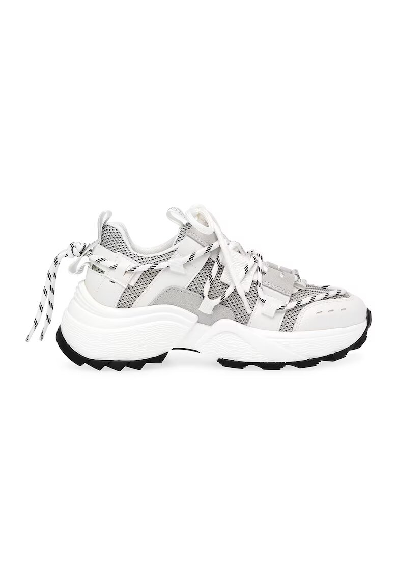 Steve Madden Pantofi sport masivi cu garnituri de plasa Tazmania - Alb/Gri cenusiu