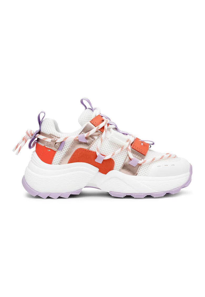 Steve Madden Pantofi sport masivi cu garnituri de plasa Tazmania - Portocaliu mandarina/Lila/Alb murdar