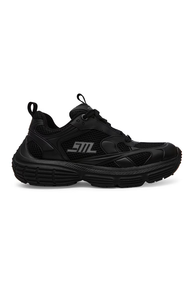 Steve Madden Pantofi sport Parker din piele ecologica cu insertii din plasa - Negru