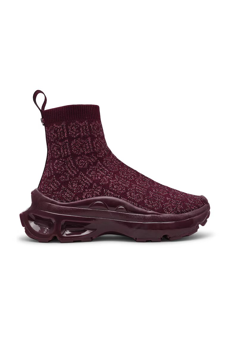 Steve Madden Pantofi sport slip on high-cut din plasa tricotata Master - Rosu inchis