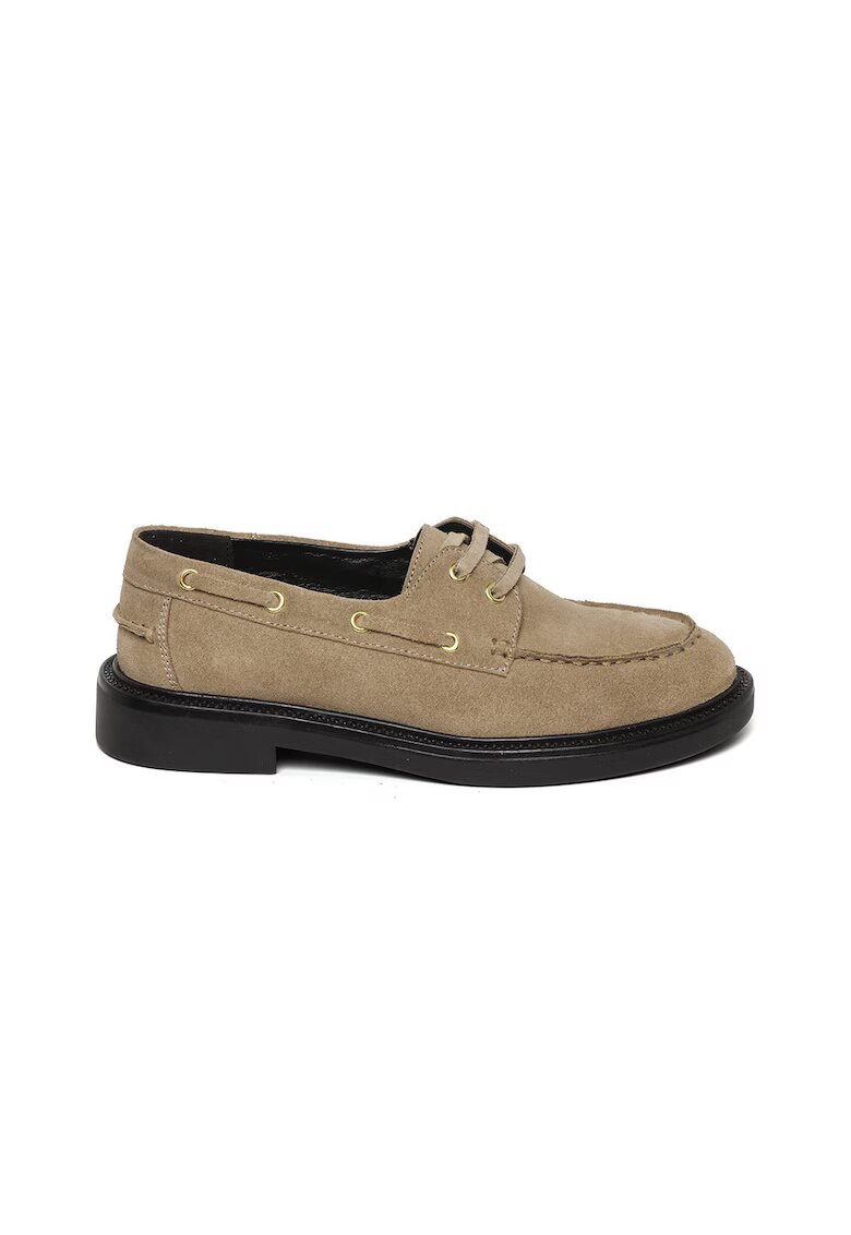 Steve Madden Pantofi uni de piele intoarsa - Maro taupe deschis