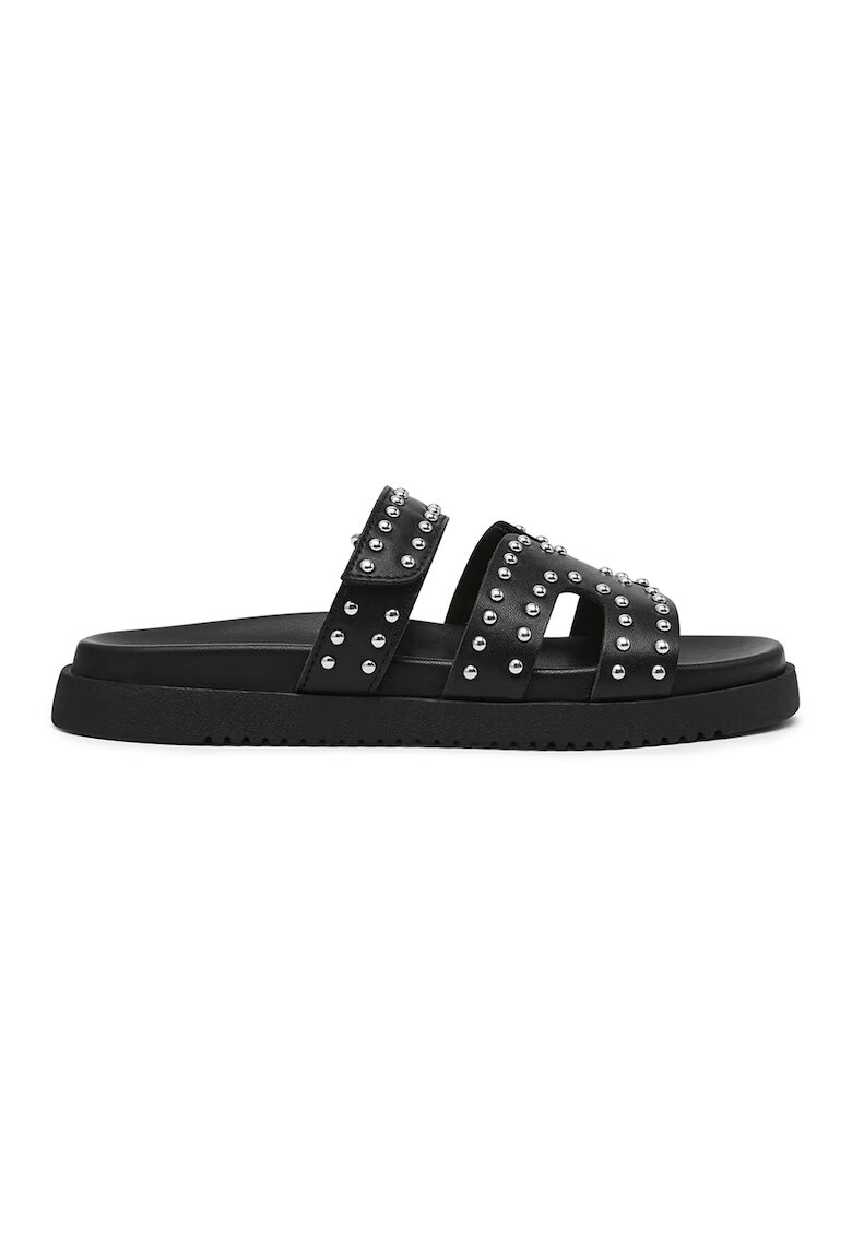 Steve Madden Papuci din piele - Negru/Argintiu