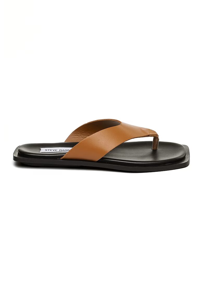 Steve Madden Papuci fli-flop din piele - Negru/Caramel