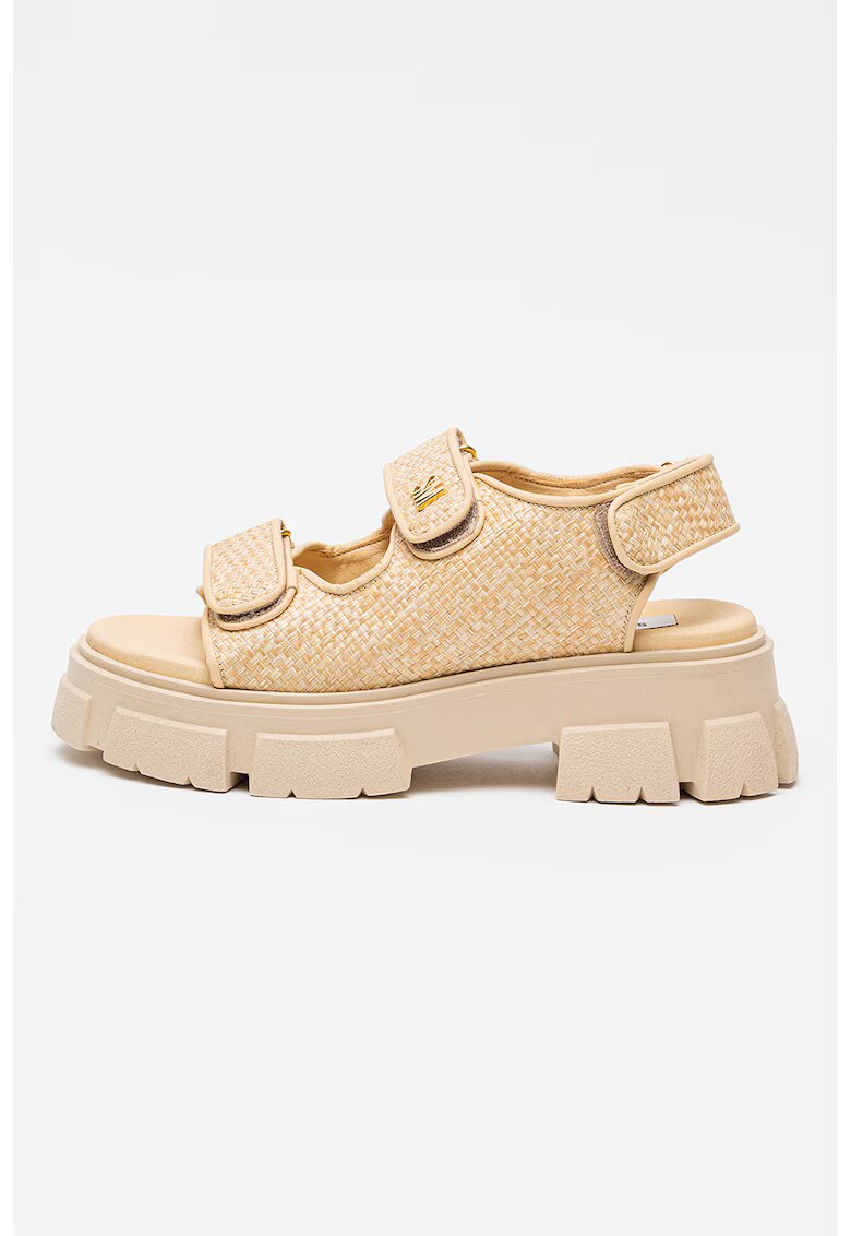 Steve Madden Sandale cu aspect masiv si inchidere velcro - Maro nisip