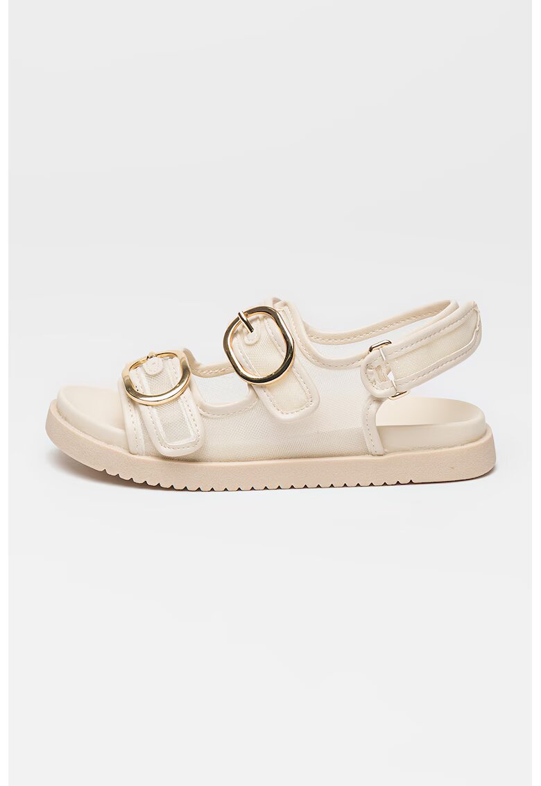 Steve Madden Sandale cu talpa plata si inchidere velcro - Bej deschis