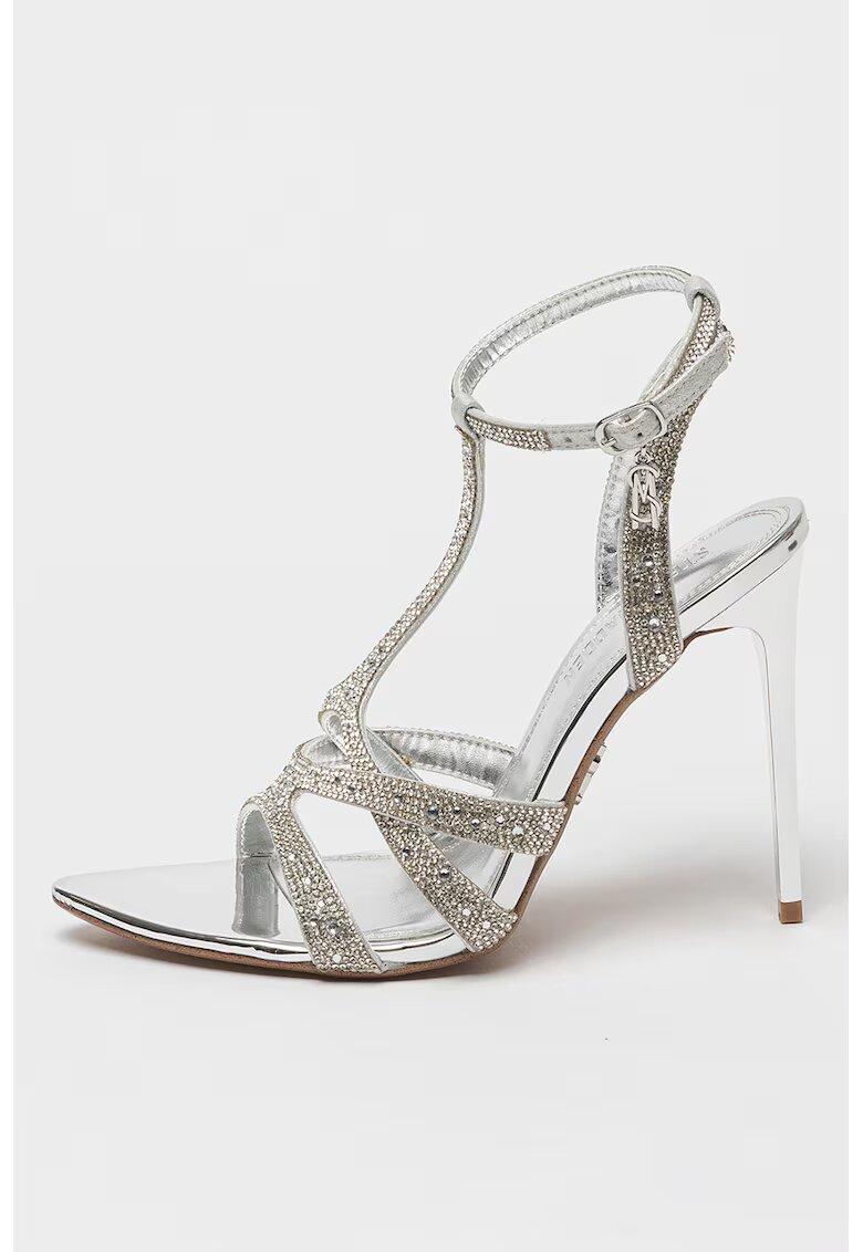 Steve Madden Sandale cu toc cu aplicatii din strasuri Scope - Argintiu