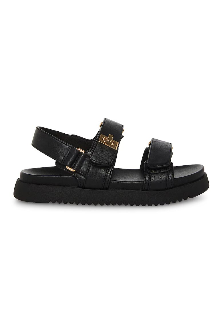Steve Madden Sandale din piele ecologica cu inchidere velcro - Auriu/Negru