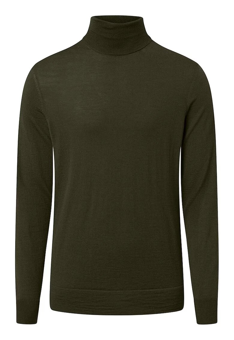 Strellson Bluză cu guler înalt cu croi clasic cu mânecă lungă - Verde