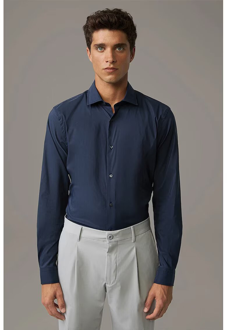 Strellson Cămașă asimetrică regular fit - Bleumarin