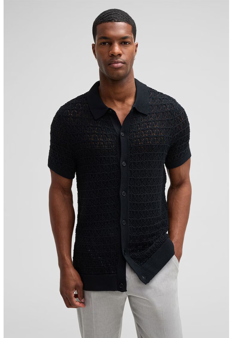 Strellson Cămașă din knitwear transparenta - Negru