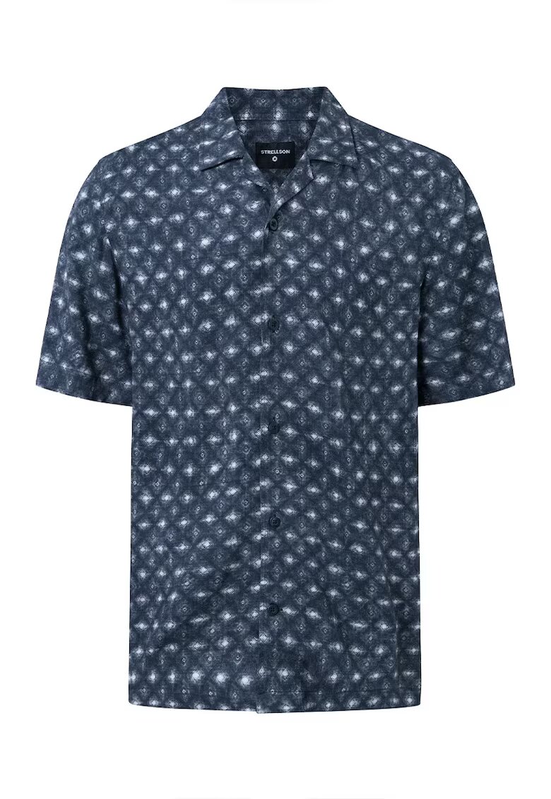 Strellson Cămașă regular fit cu mânecă scurtă și imprimeu geometric - Bleumarin