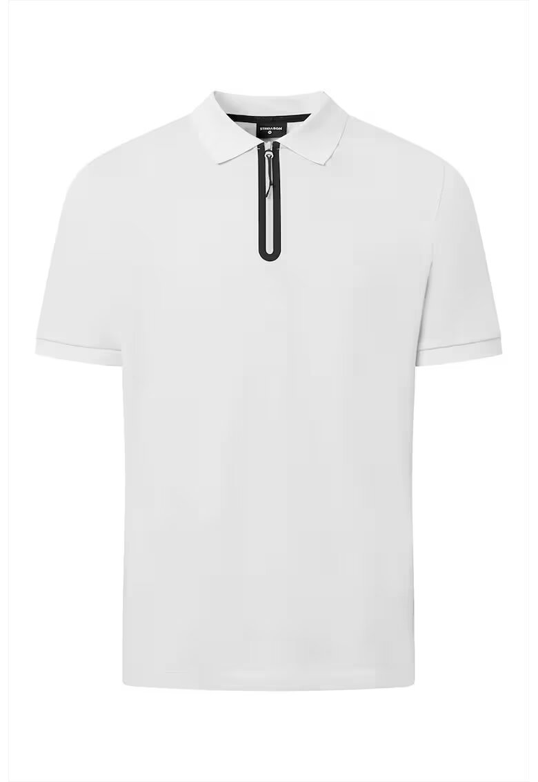 Strellson Tricou polo cu fermoar la gât - Gri deschis