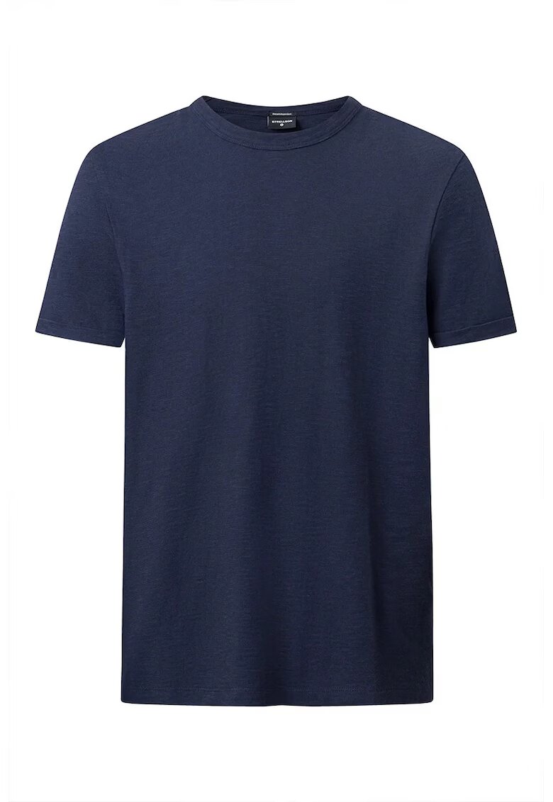 Strellson Tricou regular fit cu guler rotund 30031017 - Albastru inchis