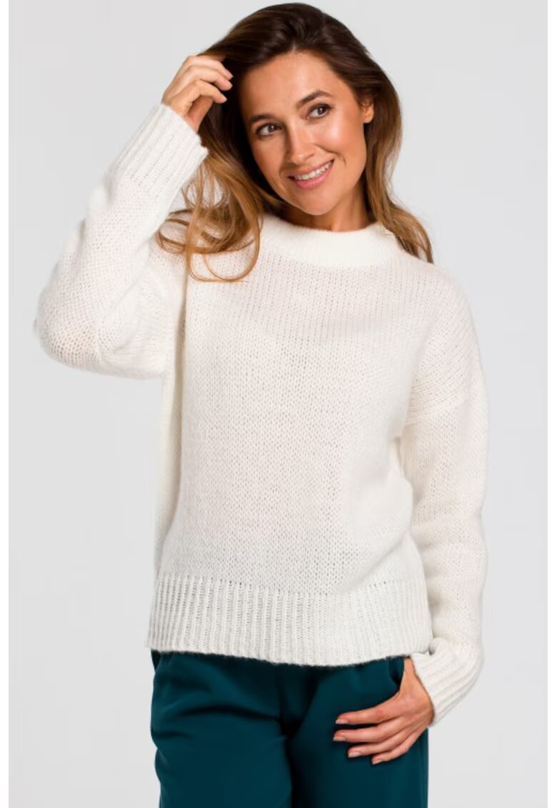 Stylove Pulover scurt cu tesatura lejera - - Ecru