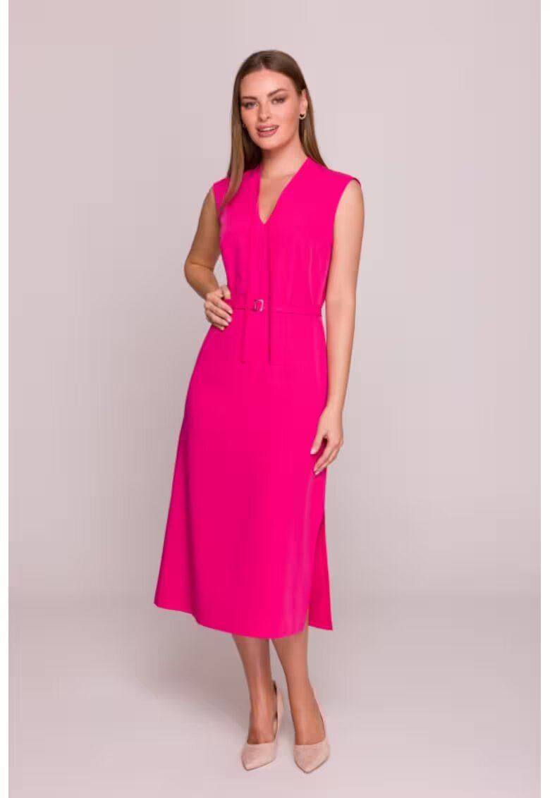 Stylove Rochie cu decolteu legat si curea in talie -