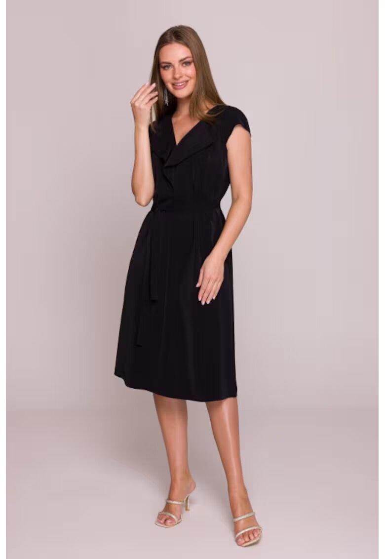 Stylove Rochie cu jabou si curea in talie - - Negru