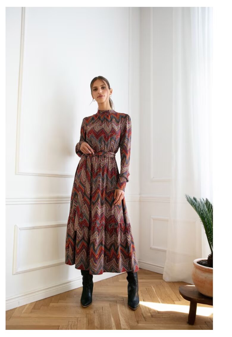Stylove Rochie maxi cu - imprimeu aztec - model 1 - Multicolor