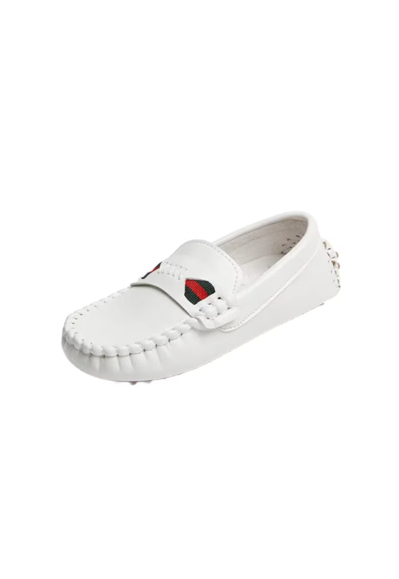 Superbaby Mocasini Pentru Baietei - Elegant - Piele ecologica - Alb