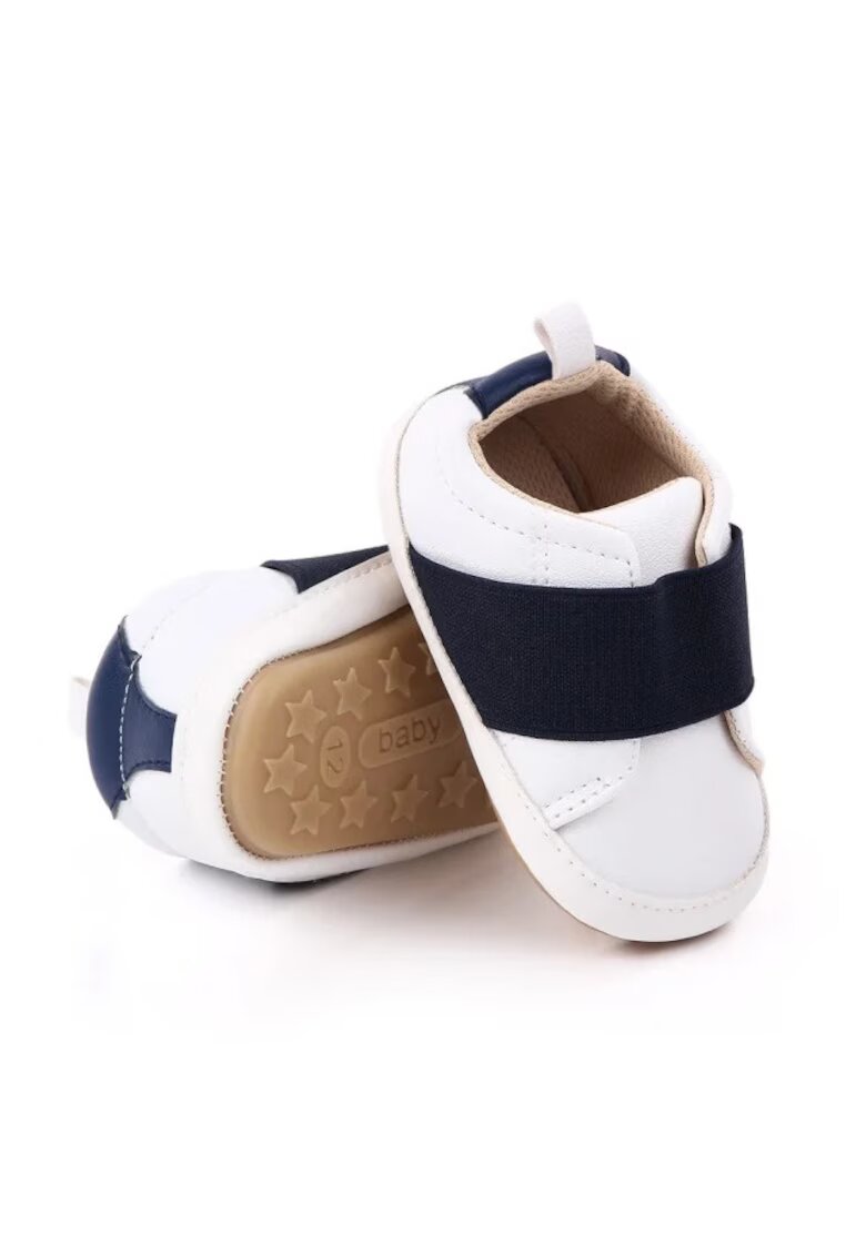 Superbaby Pantofi Cu Banda Elastica - Casual - Piele ecologica - Baieti - Alb