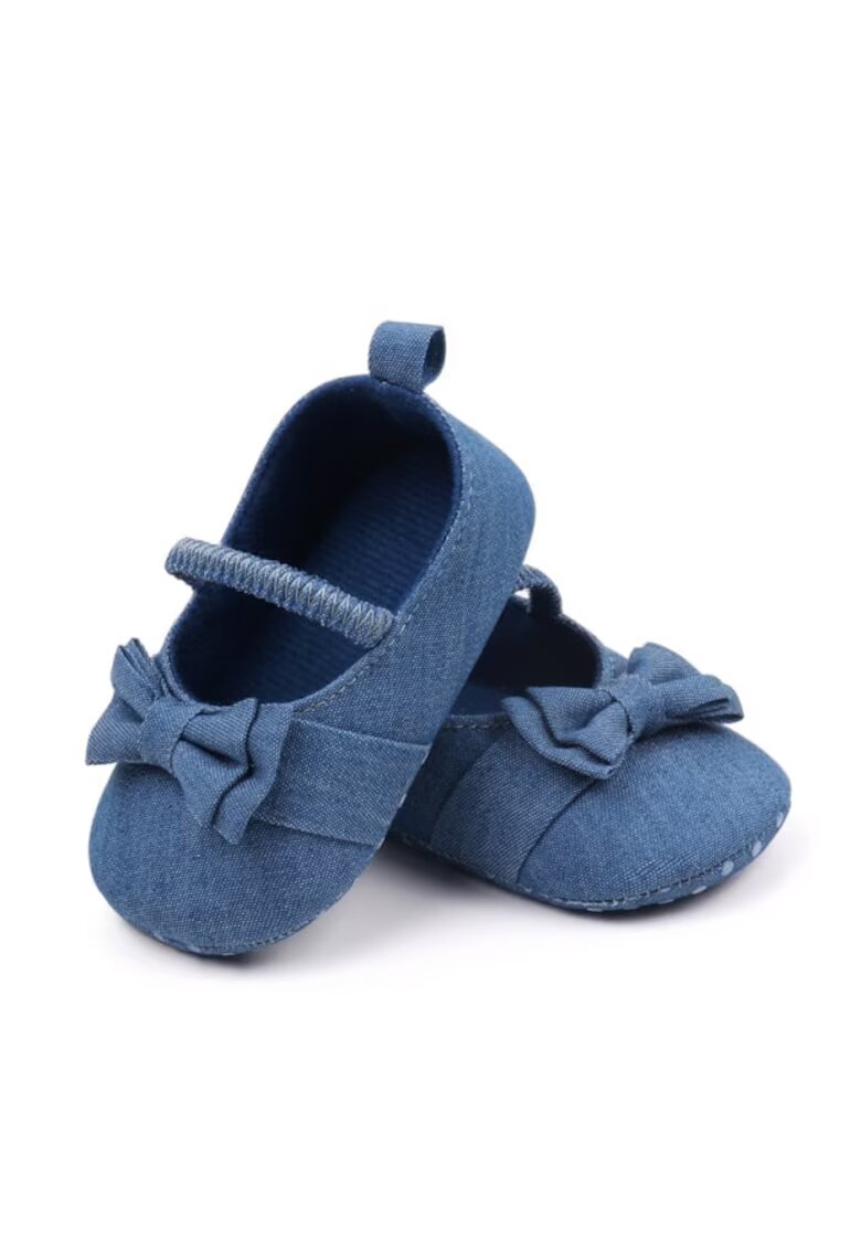 Superbaby Pantofi Cu Fundita - Casual - Textil - Fete - Banda Elastica - Albastru