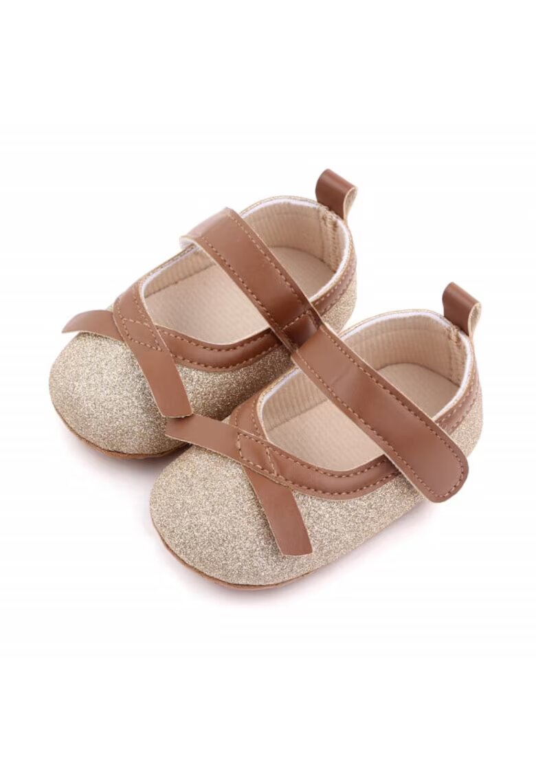 Superbaby Pantofi Model AL 15329 cu fundita - Piele ecologica - Auriu - Auriu