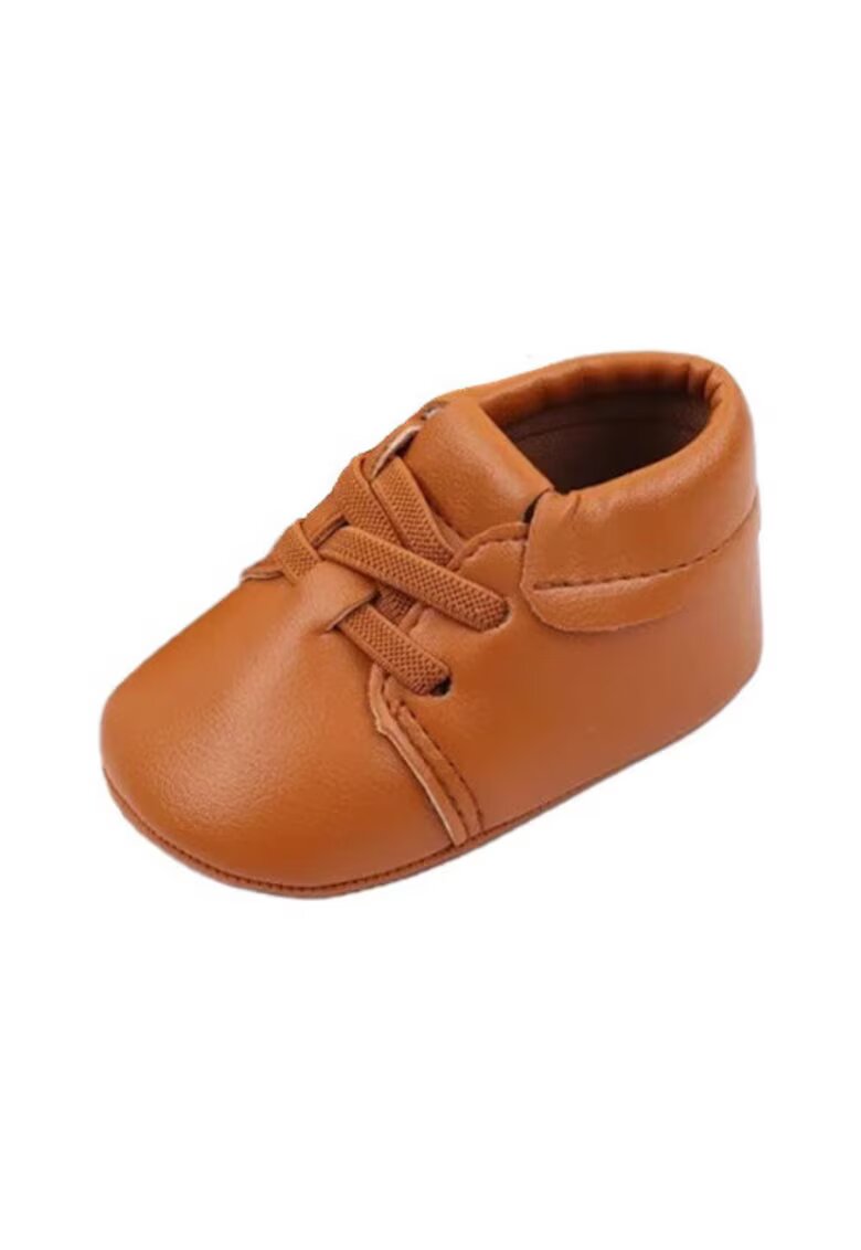 Superbaby Pantofi Model Stan - Elegant - Piele ecologica - Baieti - Siret - Maro