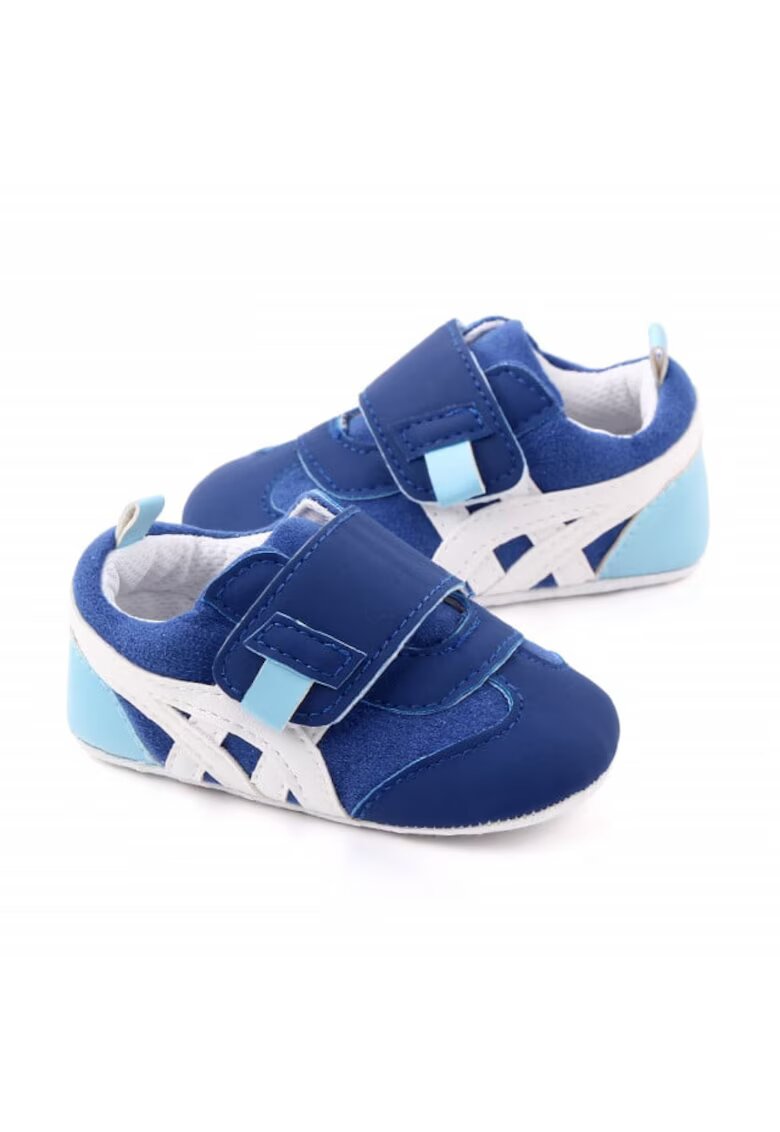 Superbaby Pantofi sport Model AL 20378 cu dungi albe - Pentru bebelusi - Textil - Baieti - Albastru - Albastru