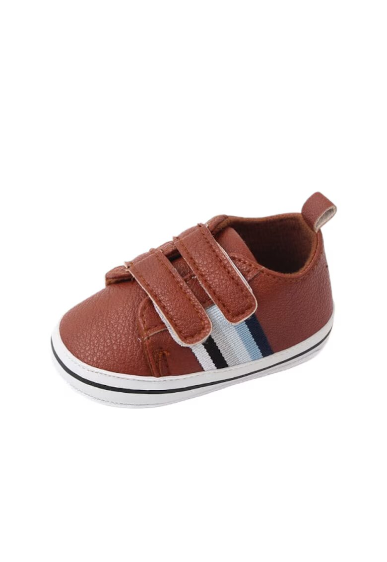 Superbaby Pantofi Sport Model Snoozy - Piele ecologica - Baieti - Velcro - Maro
