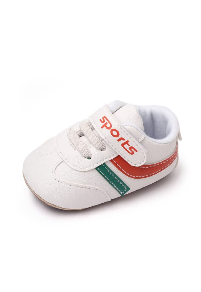 Superbaby Pantofi Sport Model Sports - Cu Dungi - Piele ecologica - Baieti - Siret - Velcro - Multicolor