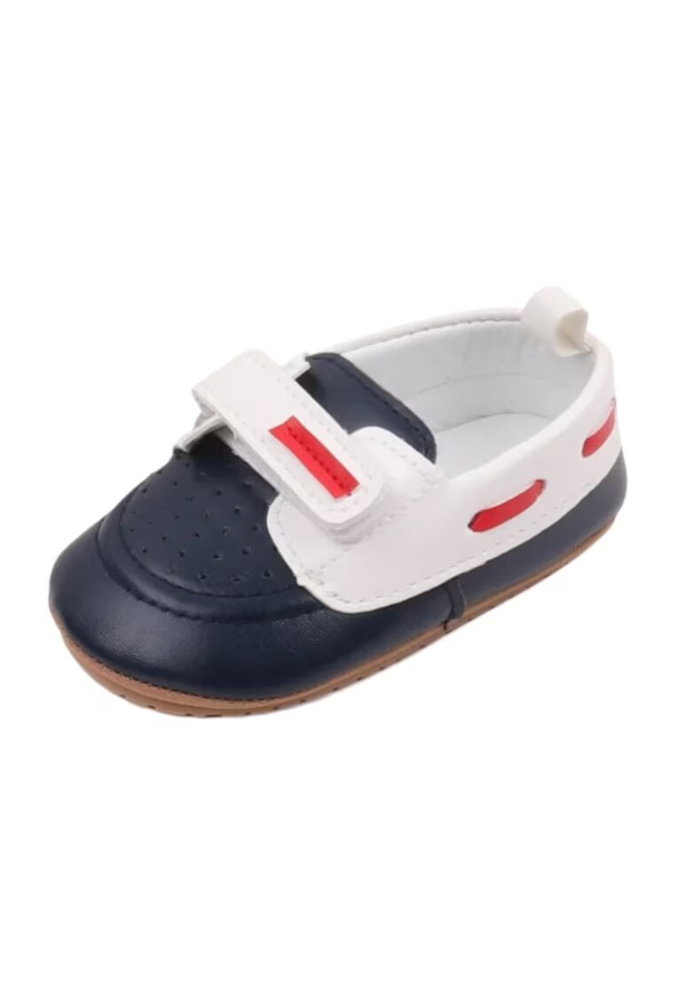 Superbaby Pantofi Tip Mocasini - Elegant - Piele ecologica - Baieti - Velcro - Multicolor