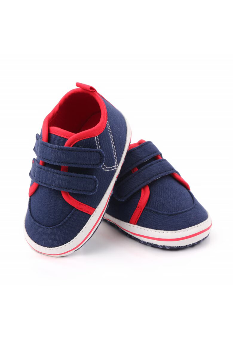Superbaby Tenisi Casual - Textil - Baieti - Velcro - Bleumarin - Rosu - 3-6 luni -
