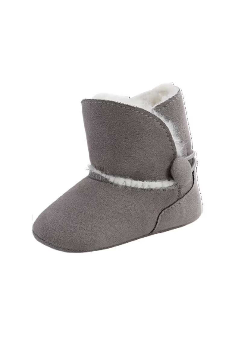 SuperBebeShop Cizme Cu Nasturel - Pentru Fetite - Peste glezna - Gri