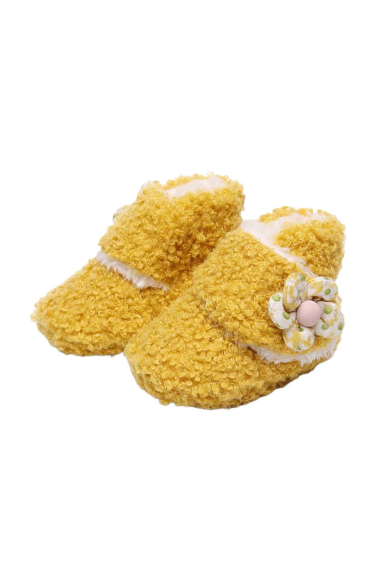 SuperBebeShop Cizme Floricica - Peste glezna - Fete - Galben Mustar