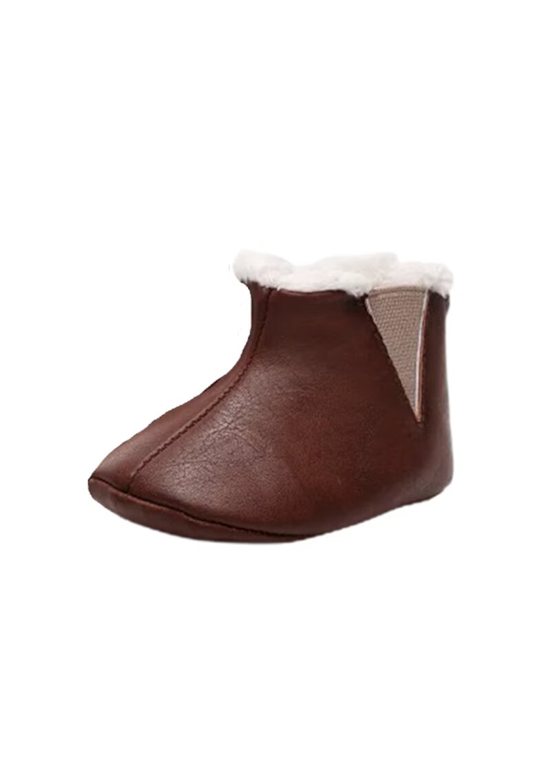 SuperBebeShop Cizme Imblanite - Model Simply - Peste glezna - Baieti/ Fete - Fermoar - Maro