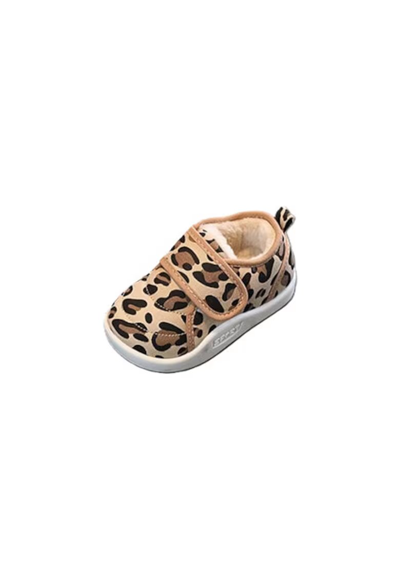 SuperBebeShop Pantofi Imblaniti - Model Animal Print - Textil - Fete - Velcro - Multicolor