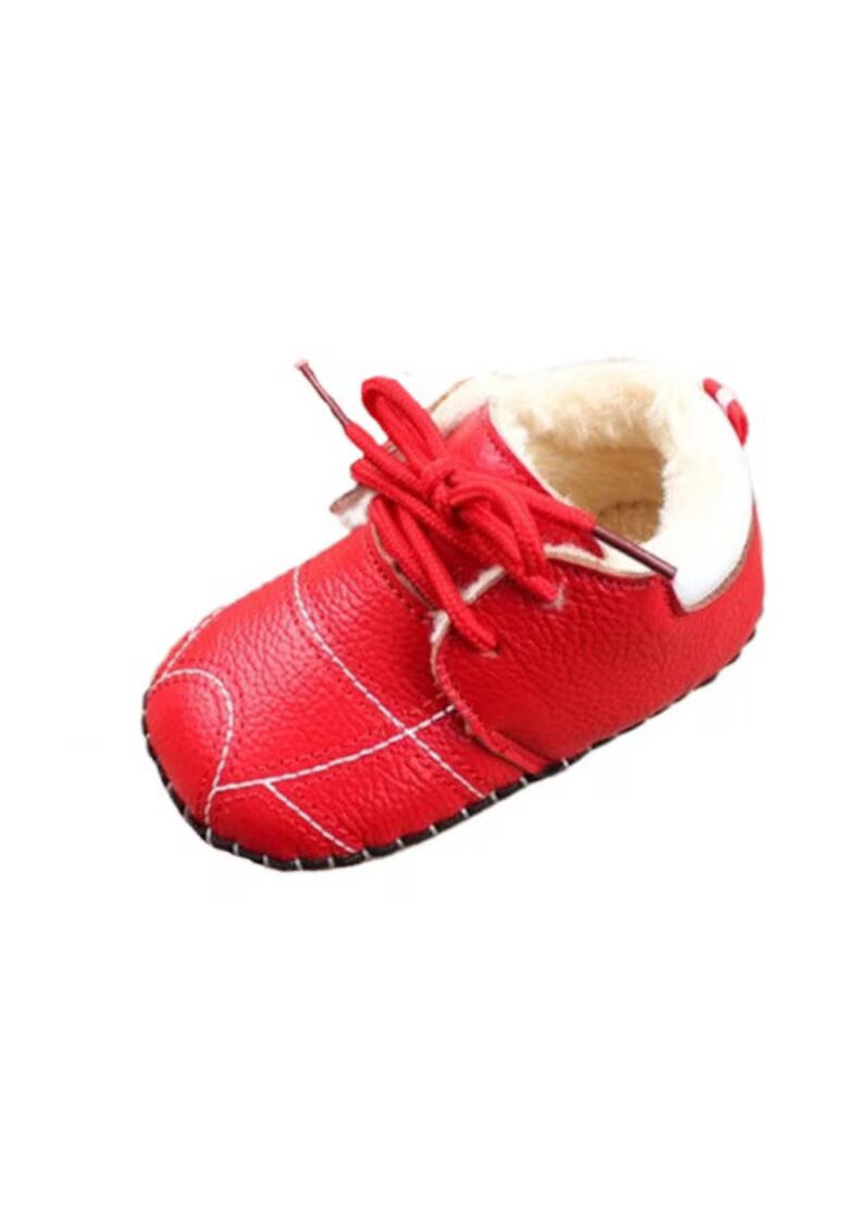 SuperBebeShop Pantofi Imblaniti - Model Bella - Piele ecologica - Fete - Siret - Rosu