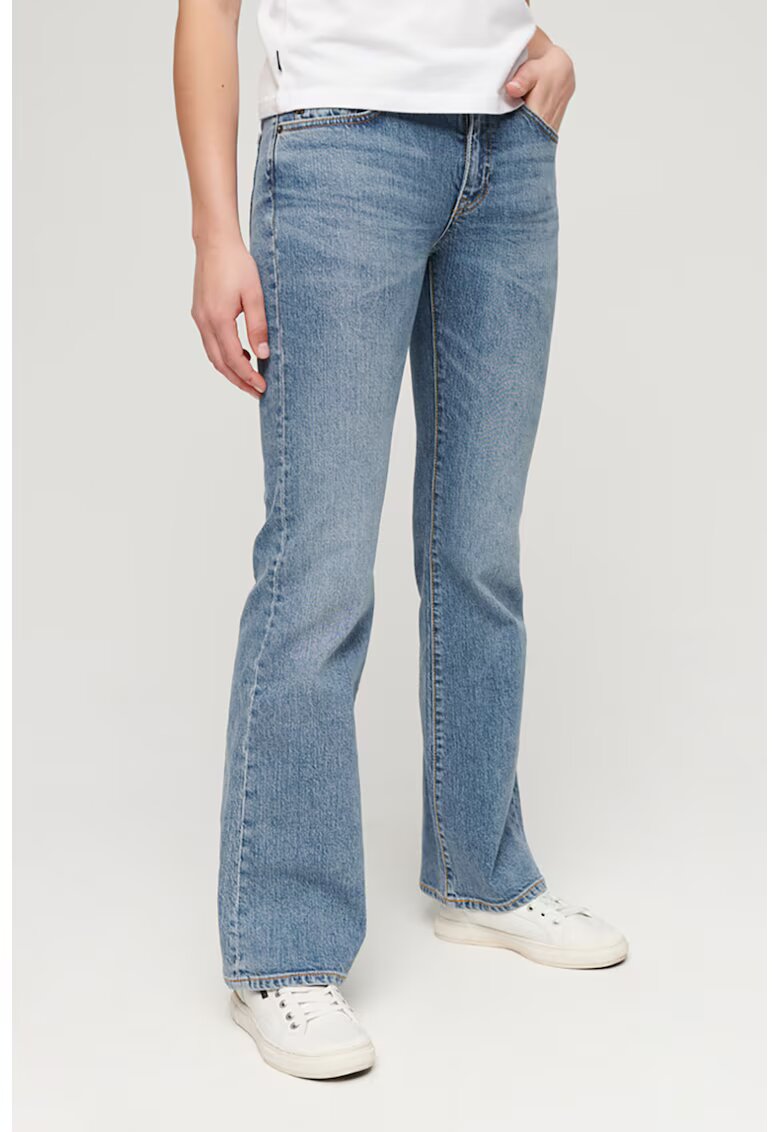 Superdry  Co Blugi bootcut cu talie medie - Albastru deschis