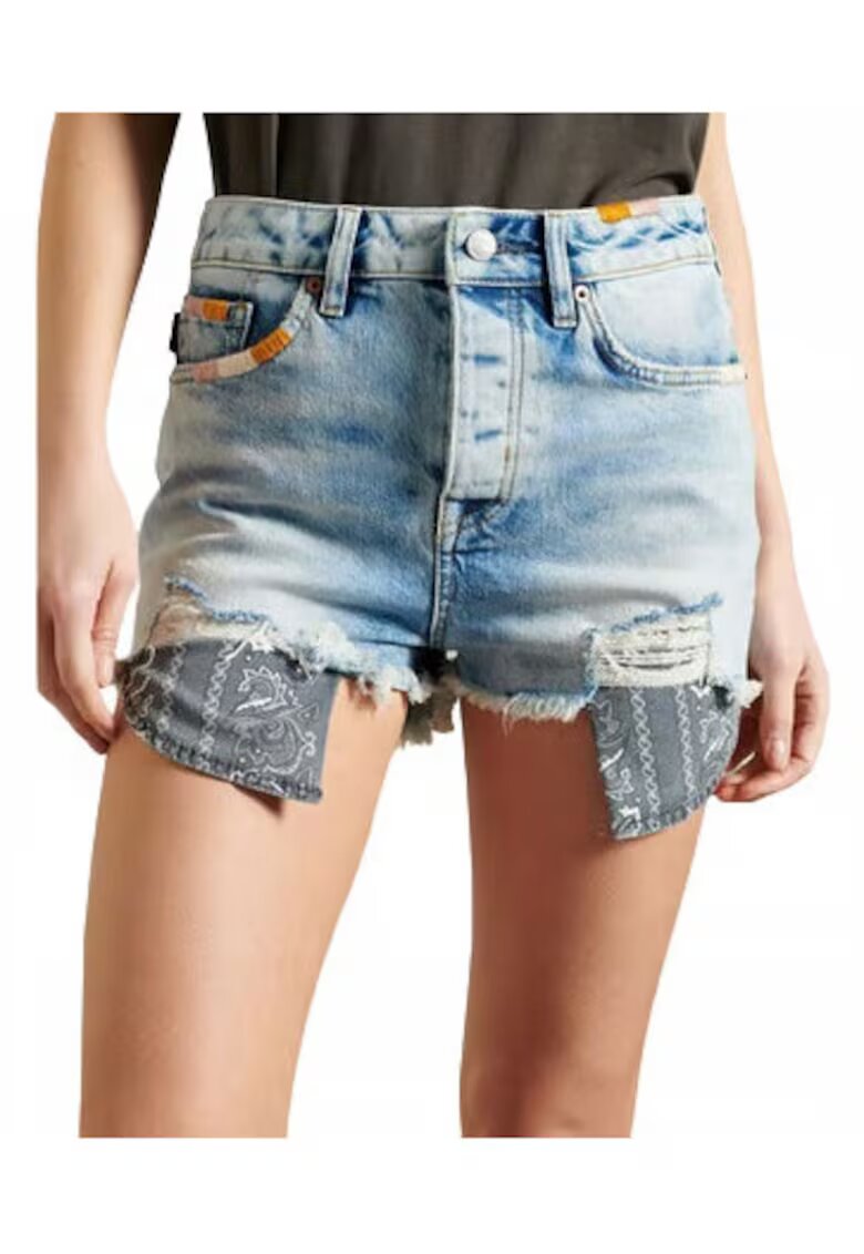 Superdry  Co Blugi scurti dama SUPERDRY - bumbac/modal/lyocell/elastan - albastru -