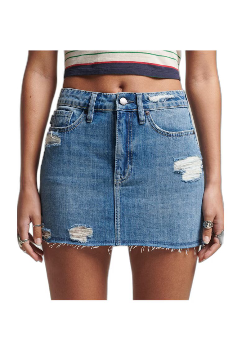Superdry  Co Fusta mini din denim cu rupturi decorative -